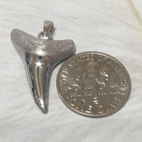 Unique Hawaiian 3D Solid Shark Teeth Necklace and Earring, Sterling Silver Shark Teeth Pendant, N6108S Birthday Mom Gift