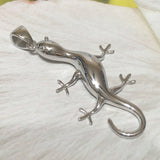 Unique Gorgeous Hawaiian X-Large Gecko Necklace, Sterling Silver Gecko Pendant, N6120 Birthday Valentine Wife Mom Gift, Statement PC