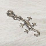 Unique Pretty Hawaiian Gecko Necklace and Earring, Sterling Silver Gecko Lizard Charm Pendant, N2007S Birthday Valentine Wife Mom Gift