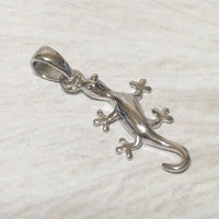 Unique Pretty Hawaiian Gecko Necklace, Sterling Silver Gecko Lizard Charm Pendant, N2007 Birthday Valentine Wife Mom Gift, Island Jewelry