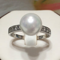 Beautiful Hawaiian White Shell Pearl Ring, Sterling Silver Shell Pearl Ring, R2408 Birthday Mom Valentine Gift, Statement PC