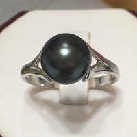 Beautiful Hawaiian Black Shell Pearl Ring, Sterling Silver Shell Pearl Ring, R2411 Birthday Mom Valentine Gift, Statement PC