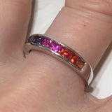 Gorgeous Hawaiian Rainbow Sapphire Ring, Sterling Silver Rainbow Sapphire Ring, R2512 Statement PC, Birthday Mom Wife Valentine Gift