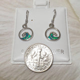 Unique Hawaiian Blue Opal Ocean Wave Earring, Sterling Silver Blue Opal Wave Dangle Earring, E4481 Valentine Birthday Mom Gift