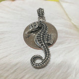 Unique Hawaiian Large 3D Seahorse Necklace, Sterling Silver Sea Horse Pendant, N8359 Birthday Valentine Wife Mom Gift, Unique Island Jewelry