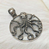 Unique Hawaiian Genuine Mother of Pearl Octopus Necklace, Sterling Silver White Mother of Pearl Octopus Pendant, N9089 Birthday Gift