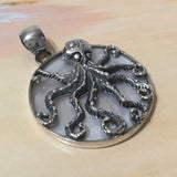 Unique Hawaiian Large Genuine Mother of Pearl Octopus Necklace, Sterling Silver White Mother of Pearl Octopus Pendant, N8349 Birthday Gift