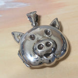 Unique Hawaiian 3D Pig Locket Necklace, Sterling Silver Pig Locket Pendant, N8321 Birthday Mom Wife Girl Valentine Gift, Unique Gift