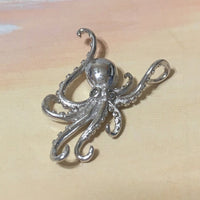 Unique Hawaiian Octopus Necklace, Sterling Silver Octopus CZ Eye Charm Pendant, N2726 Birthday Valentine Mom Gift, Unique Island Jewelry