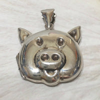 Unique Hawaiian 3D Pig Locket Necklace, Sterling Silver Pig Locket Pendant, N8321 Birthday Mom Wife Girl Valentine Gift, Unique Gift