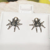 Unique Hawaiian Spider Earring, Sterling Silver Spider Stud Earring, E8315 Birthday Mom Wife Girl Valentine Gift, Island Jewelry