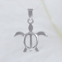 Pretty Hawaiian Sea Turtle Necklace, Sterling Silver Turtle Petroglyph Charm Pendant, N2004 Birthday Valentine Wife Mom Girl Gift, Island