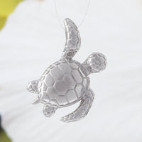 Beautiful Hawaiian Sea Turtle Necklace and Earring, Sterling Silver Hawaiian Turtle Pendant, N6127S Birthday Valentine Wife Mom Gift