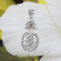Gorgeous Hawaiian X-Large 3D Pineapple Necklace, Sterling Silver Pineapple Pendant, N6132 Birthday Wife Mom Valentine Gift, Statement PC