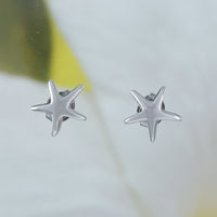 Pretty Hawaiian Starfish Earring, Sterling Silver Star Fish Stud Earring, E4005 Birthday Wife Mom Girl Valentine Gift, Island Jewelry