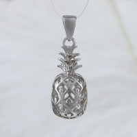 Beautiful Hawaiian 3D Pineapple Necklace and Earring, Sterling Silver Pineapple Pendant, N2026S Birthday Valentine Wife Mom Gift