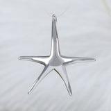 Beautiful Hawaiian Large Starfish Necklace, Sterling Silver Star Fish Pendant, N2028 Birthday Valentine Wife Mom Gift, Island Jewelry