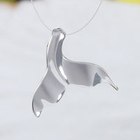 Unique Hawaiian Whale Tail Necklace, Sterling Silver Whale Tail Pendant, N6101 Birthday Valentine Wife Mom Girl Gift, Island Jewelry