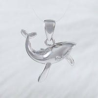 Unique Hawaiian Humpback Whale Necklace and Earring, Sterling Silver Whale Pendant, N6104S Birthday Valentine Wife Mom Girl Gift