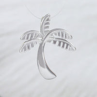 Pretty Hawaiian Palm Tree Necklace, Sterling Silver Palm Tree Charm Pendant, N6123 Birthday Valentine Wife Mom Girl Gift, Island Jewelry