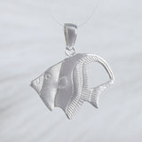 Unique Hawaiian Angelfish Necklace, Sterling Silver Angel Fish Pendant, N6125 Birthday Valentine Wife Mom Girl Gift, Island Jewelry
