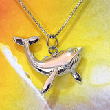 Unique Hawaiian Humpback Whale Necklace, Sterling Silver Hawaiian Whale Pendant, N6011 Birthday Mom Anniversary Valentine Gift,
