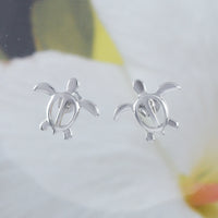 Unique X-Large Mom & 3 Baby Sea Turtle Earring and Necklace, Sterling Silver Hawaiian Turtle Family Pendant, N6170S Birthday Wife Mom Gift