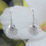 Gorgeous Hawaiian Large Seashell Earring, Sterling Silver Sea Shell Dangle Earring, E4143A Valentine Birthday Mom Gift, Beach Jewelry