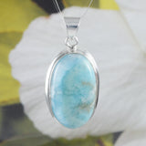 Unique Gorgeous Hawaiian Large Genuine Larimar Necklace, Sterling Silver Stunning Natural Larimar Pendant, N8462 Birthday Gift, Statement PC