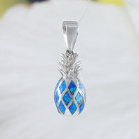 Unique Beautiful Hawaiian 3D Blue Opal Pineapple Necklace, Sterling Silver Blue Opal Pineapple Pendant, N8386 Birthday Mom Valentine Gift