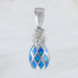 Unique Beautiful Hawaiian 3D Blue Opal Pineapple Necklace, Sterling Silver Blue Opal Pineapple Pendant, N8386 Birthday Mom Valentine Gift