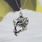 Unique Hawaiian Bull Dog Necklace, Sterling Silver Bulldog Charm Pendant, N8605 Birthday Mom Wife Valentine Gift