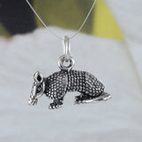 Unique Texan 3D Armadillo Necklace, Sterling Silver Armadillo Charm Pendant, N8621 Birthday Valentine Wife Mom Gift