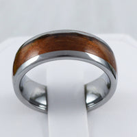 Unique Gorgeous Hawaiian KOA Wood Tungsten Carbide Ring, R2378 Anniversary Birthday Dad Valentine Gift, Statement PC