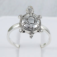 Unique Hawaiian Sea Turtle Ring, Sterling Silver Turtle Honu Ring, R2388 Birthday Mom Anniversary Valentine Gift