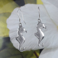 Unique Hawaiian Seahorse Necklace and Earring, Sterling Silver Sea Horse Pendant, N6112S Birthday Valentine Wife Mom Gift
