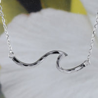 Beautiful Unique Hawaiian Ocean Wave Necklace, Sterling Silver Surfing Wave Necklace, N8875 Birthday Valentine Mom Gift