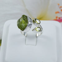 Unique Gorgeous Hawaiian Genuine Peridot Rain Drop Ring, Sterling Silver Peridot Ring, R2607 Birthday Mom Wife Valentine Gift