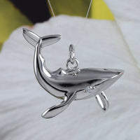 Gorgeous Hawaiian X-Large Humpback Whale Necklace, Sterling Silver Whale Pendant, N4506 Birthday Anniversary Mom Wife Christmas Gift