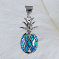 Unique Beautiful Large Hawaiian Blue Opal Pineapple Necklace, Sterling Silver Blue Opal Pineapple Pendant, N4486 Birthday Mom Valentine Gift