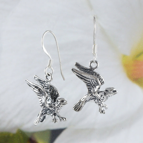 Unique Texan 3D Vulture Earring, Sterling Silver Vulture Bird Dangle Earring, E9064 Birthday Wife Mom Valentine Gift