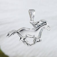 Unique Texan Racing Horse Necklace, Sterling Silver Horse Pendant, N9196 Birthday Valentine Mom Gift