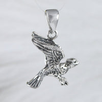 Unique American 3D Vulture Necklace, Sterling Silver Vulture Pendant, N9199 Birthday Valentine Wife Mom Gift