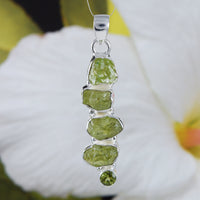 Unique Hawaiian Large Genuine Green Peridot Necklace, Sterling Silver Natural Peridot Pendant, N8982 Birthday Valentine Wife Mom Gift