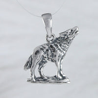 Unique American Wolf Necklace, Sterling Silver Wolf Pendant, N9198 Birthday Valentine Wife Mom Gift