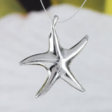 Unique Beautiful Hawaiian 3D Starfish Necklace, Sterling Silver Star Fish Pendant, N9200 Birthday Valentine Wife Mom Gift, Island Jewelry