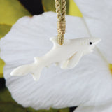 Unique Hawaiian Large Shark Necklace, Hand Carved Buffalo Bone 3D Shark Necklace, N9117 Birthday Valentine Gift, Island Jewelry