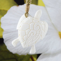 Unique Hawaiian Large Sea Turtle Necklace, Hand Carved Buffalo Bone Turtle Necklace, N9124 Birthday Valentine Gift, Island Jewelry