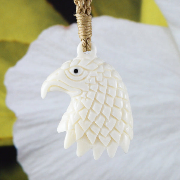 Unique American Eagle Necklace, Hand Carved Buffalo Bone Eagle Necklace, N9127 Birthday Valentine Gift, Island Jewelry
