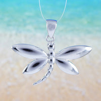 Stunning Large Hawaiian Dragonfly Necklace, Sterling Silver Dragonfly Pendant, N6116 Birthday Valentine Wife Mom Gift, Statement PC